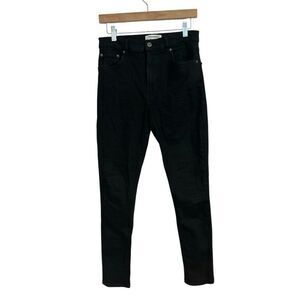 Reformation High‎ Rise Black Wash Organic Cotton Skinny Jeans, Size 29